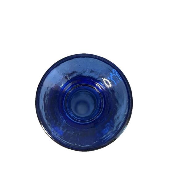 3 Vintage Pier 1 Imports Cobalt Blue Pillar Candle Holder or Vase Recycled Glass - Picture 11 of 13
